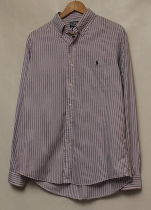 Polo ralph lauren 16 40/41 l regent custom fit dress shirt рубашка из хлопка