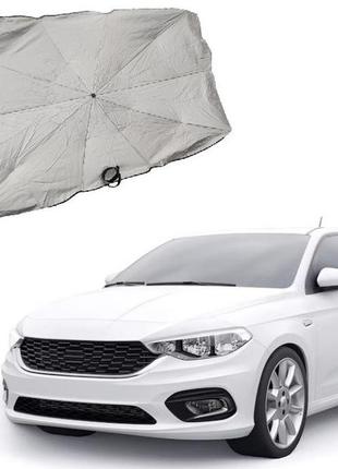 Защита от солнца на лобовое стекло автомобиля зонт от перегрева салона машины светоотражающая 135 х 75 см