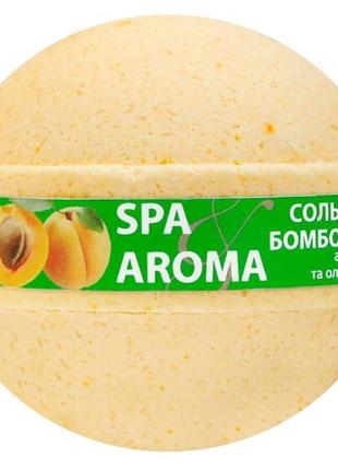 Солевая бомбочка для ванны bioton spa&aroma абрикос и масло мяты 75 г (4820026153568)