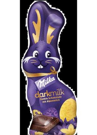 Шоколадный заяц milka darkmilk 100 г (7622201675646)