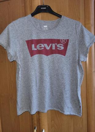 Женская брендовая котоновая футболка от levis турция р l, xl