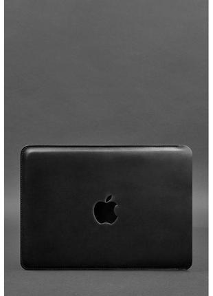 Кожаный чехол для macbook 13 дюйм черный crazy horse2 фото