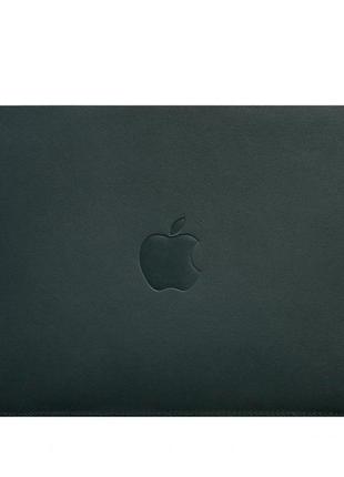 Кожаный чехол для macbook air 15-inch (2023) зеленый6 фото