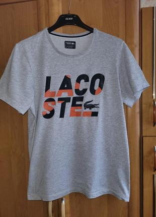 Мужская брендовая котоновая футболка от lacoste l,xl