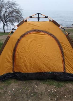 Палатка автомат 2-х местная с автоматическим каркасом 2х1,5 туристическая палатка однослойная непромокаемая6 фото