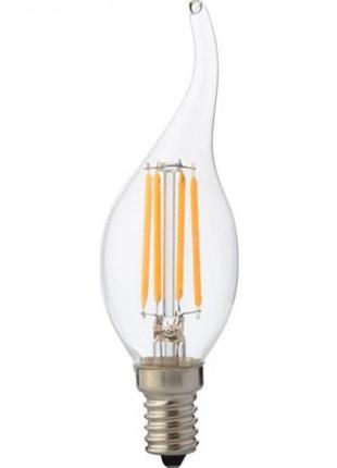 Лампа светодиодная "filament flame - 6" 6w свеча на ветру е14 2700к