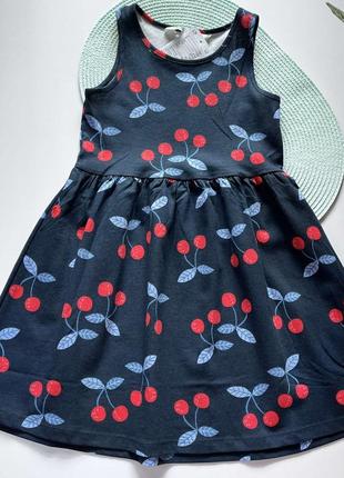 Яскрава літня сукня з вишеньками h&m для дівчинки 4/6 років