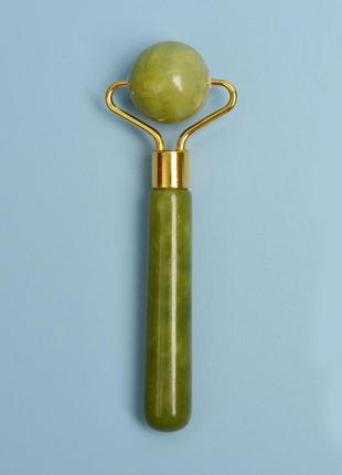 Нефритовий набір 3 в 1 скребок гуаша + нефритовий ролер для обличчя + роликовий...