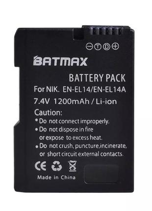 Аккумулятор nikon en-el14 batmax 1200 ма/ч