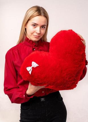 М'яка іграшка подушка "серце" 50 см червона (yk0080)