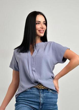 Однотонная летняя блуза 2