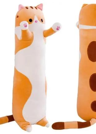 М'яка іграшка-подушка обіймашка 90 см, м'яка плюшева іграшка кіт, кіт батон1 фото