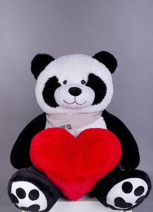 Ведмедик плюшевий панда з серцем 135 см (yk0143)