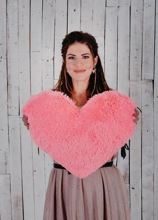 М'яка іграшка подушка "серце" 50 см рожева (yk0081)