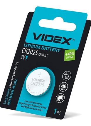 Батарейка літієва videx cr2025 1шт blister card