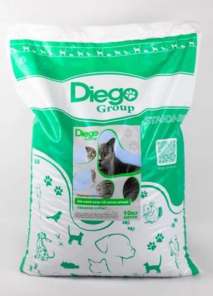 Корм для котов diego group стандарт с курицей 10 кг
