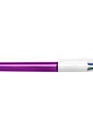 Ручка  кулькова автоматична 1,0 мм, 4 кольори в 1, bic 4 colours shine purple