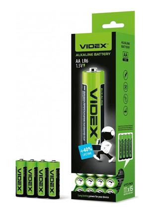 Батарейка лужна videx lr6/aa 4шт shrink
