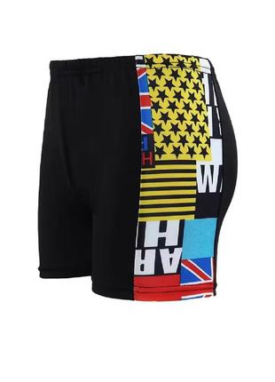 Плавки-шорты мужские боксеры с рисунком черные 2xl/3xl