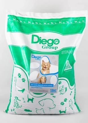 Корм для котов diego group стандарт с рыбой 10 кг