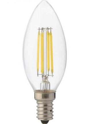 Лампа светодиодная "filament candle - 6" 6w свеча е14 2700к