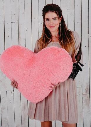 Мягкая игрушка подушка "сердце" 75 см розовая (yk0083)