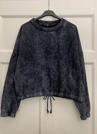 Укороченный свитшот в супермодной технике тай дай pep & co серого цвета кофта...