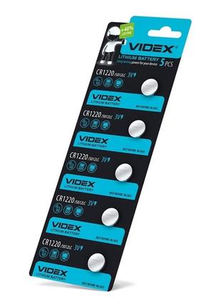 Батарейка літієва videx cr1220 5шт blister card
