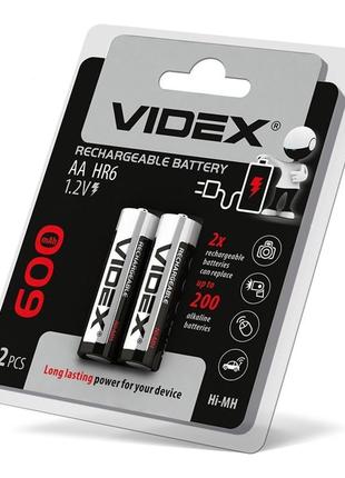 Аккумуляторы videx hr6 / aa 600mah double blister/2шт