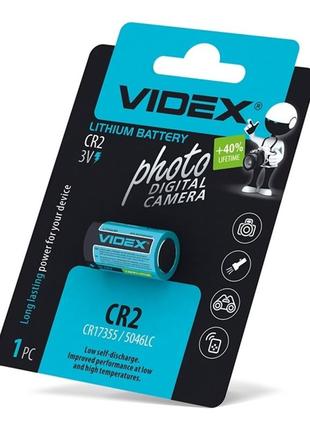 Батарейка литиевая videx cr2 1шт blister card