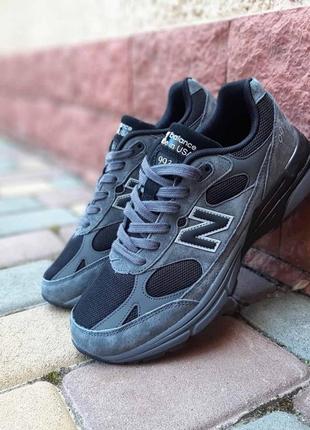 Чоловічі кросівки new balance 993 grey black нью беланс сірого з чорним кольорів