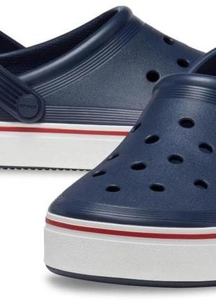 Crocs off court clog мужские клоги, сабо крокс темно-синие.