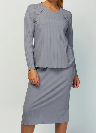 Комплект юбка міді джемпер