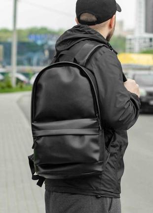Стильный городской рюкзак черного цвета из эко кожи vector на 18 литров молодёжный