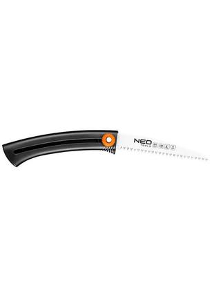 Neo tools пила садова, 150мм, висувне полотно, 3d зуби, сталь 65mn, кріплення для пояса, 0.09кг