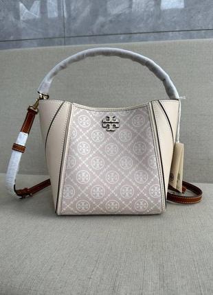 Сумка tory burch бежевая синяя