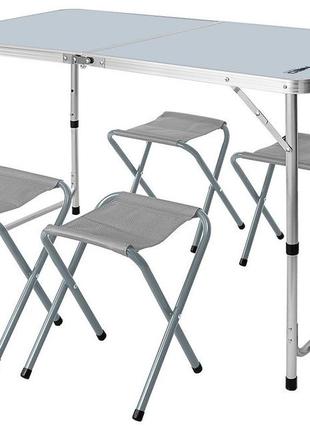 Neo tools набір стіл та стільці розкладні, стіл 60х120х60см, 4 стільці 36х34х27см, 6.9кг