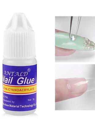 Клей для ногтей, страз, типсов nail glue, 3 гр