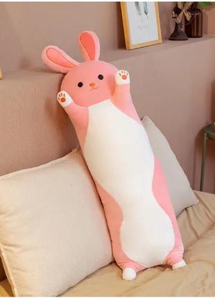М'яка іграшка-подушка заєць обіймашка 110 см, м'яка та затишна дитяча подушка, привабливий яскравий дизайн6 фото