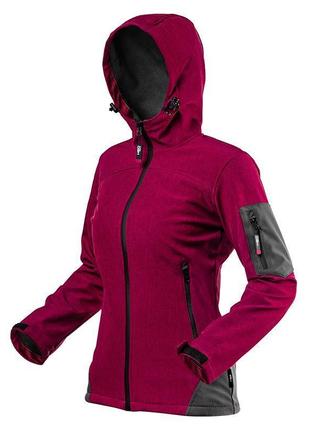 Neo tools куртка робоча softshell woman line, підкладка фліс, капюшон, m(38), червоний