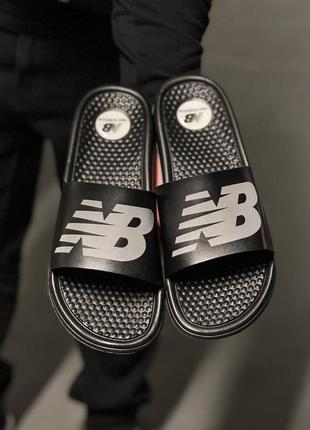 Ff018 шльопанці чоловічі в стилі new balance масажна устілка, рефлективний логотип