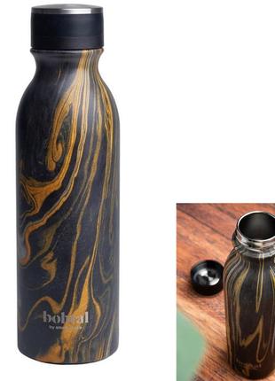 Пляшка для води термос металева smartshake bohtal insulated flask black marble 600 мл