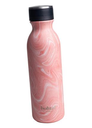 Термос металлический smartshake bohtal insulated flask pink marble 600 ml