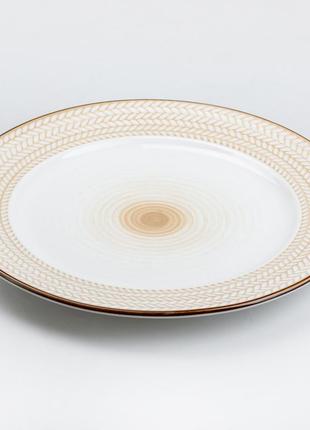 Тарелка обеденная 26 см круглая плоская керамическая `ps`