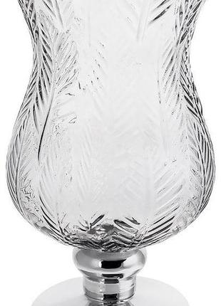 Ваза декоративна ancient glass розалін 14х15х25 см, сірий зі сріблом