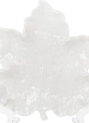Тарілка-блюдо feuille "кленовий лист" 20 см, керамічна біла