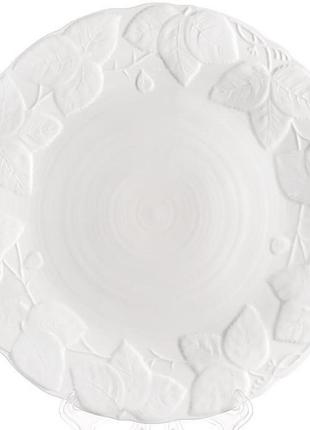 Набір 2 обідні тарілки "white city листя" ø31 см, біла порцеляна