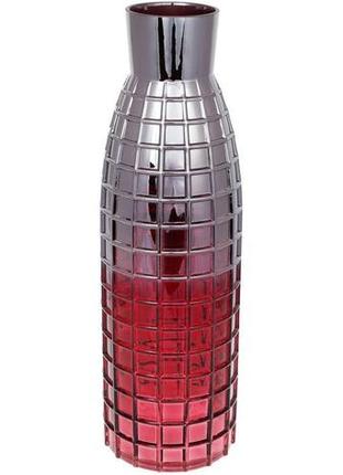 Ваза декоративна ancient glass топаз ø 15х49 см, червоне скло