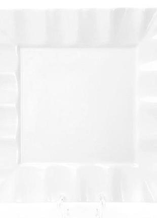 Набор 4 фарфоровые тарелки "white city волна" 20х20см (белый фарфор)