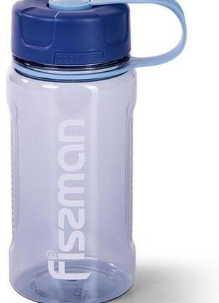 Пляшка спортивна fissman sport line 650 мл пластикова, сіро-блакитна